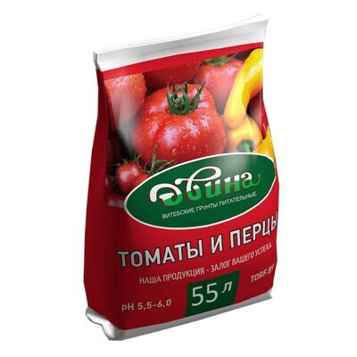 Грунт питательный торфяной "ДВИНА" 55л, для томатов и перцев