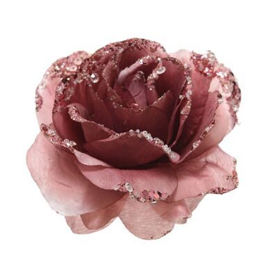 Цветок новогодний "Розовая роза"