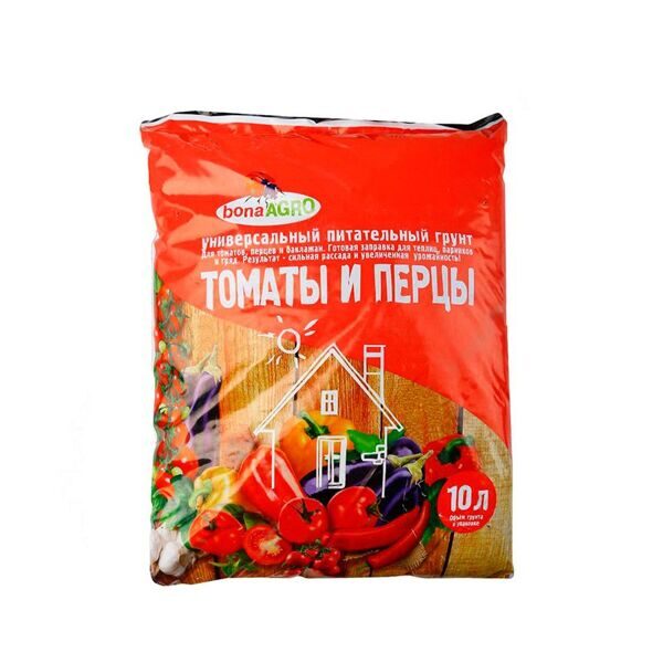Грунт универсальный bonaAGRO для томатов, баклажанов и перцев 10 л