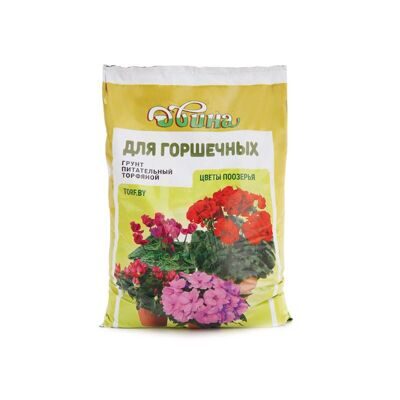 Грунт торфяной питательный "Двина" для горшечных (ЦВЕТЫ ПООЗЕРЬЯ), 10л