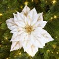 Цветок новогодний "Пуансеттия" бархатная