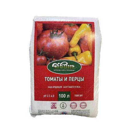 Грунт питательный торфяной "ДВИНА" 100л, для томатов и перцев
