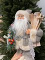 Фигура новогодняя "Санта с лыжами" 30 см