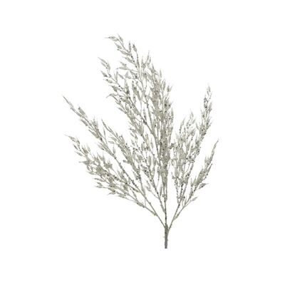 Ветка новогодняя "Луговые травы" белая
