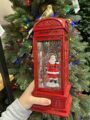 Рождественский фонарик "Телефонная будка с Сантой"