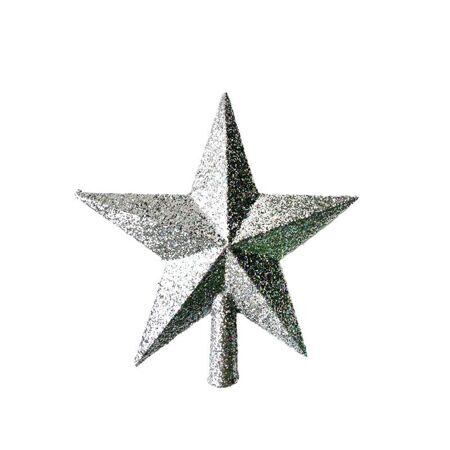 Верхушка елочная "Звезда", парча серебро