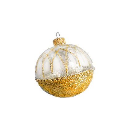 Набор стеклянных шаров "Праздничный блеск" прозрачный золото