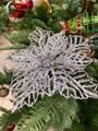 Цветок новогодний "Пуансеттия" серебряная