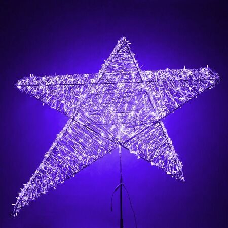 Макушка для елки "Гагаринская звезда" 0.5м, разные цвета (стеклонить)